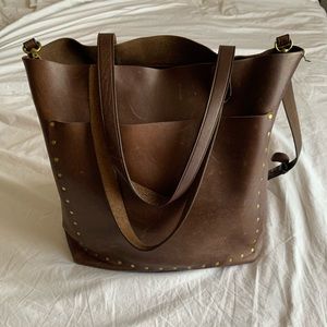 Madewell medium transport bag brown leather